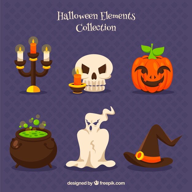 Colección de elementos de la fiesta de halloween 