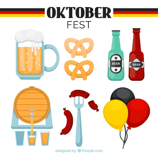 Colección de elementos para la fiesta del oktoberfest