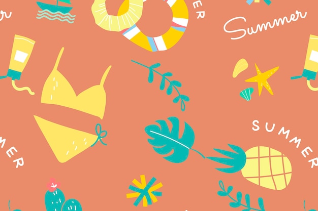 Colección de elementos de fondo de verano