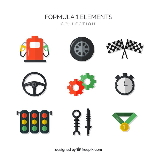 Colección de elementos de formula 1
