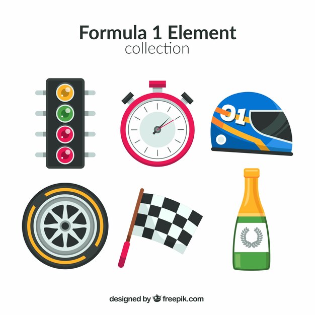 Colección de elementos de formula 1