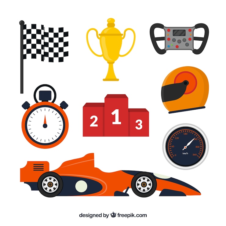 Vector gratuito colección de elementos de formula 1