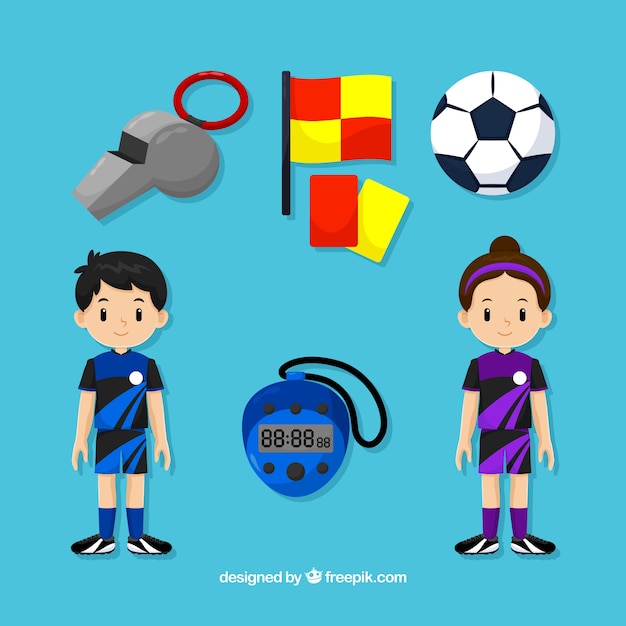 Vector gratuito colección de elementos de fútbol