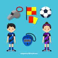 Vector gratuito colección de elementos de fútbol