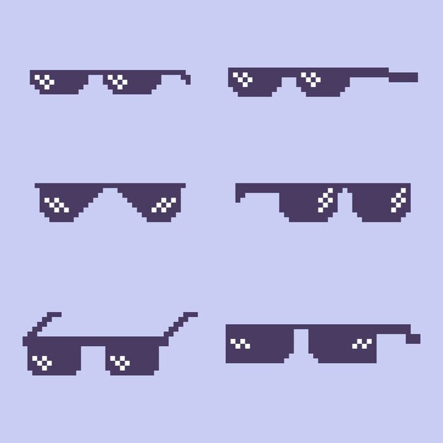 Colección de elementos de gafas de sol de thug life de diseño plano