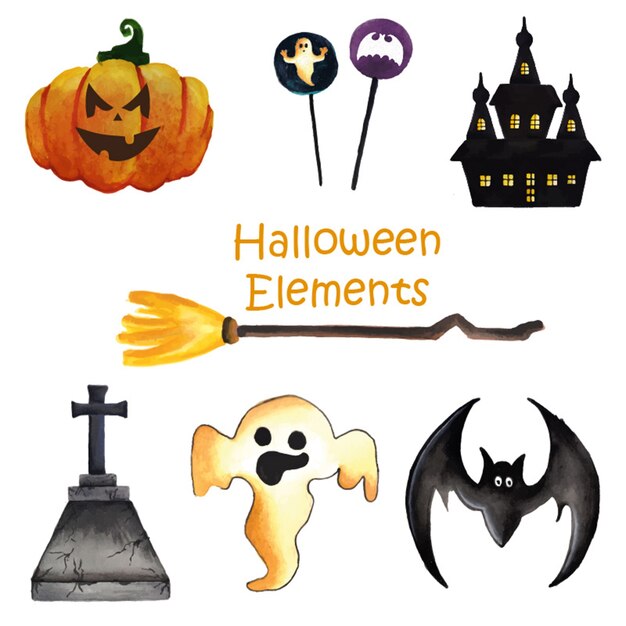 Colección de elementos de Halloween