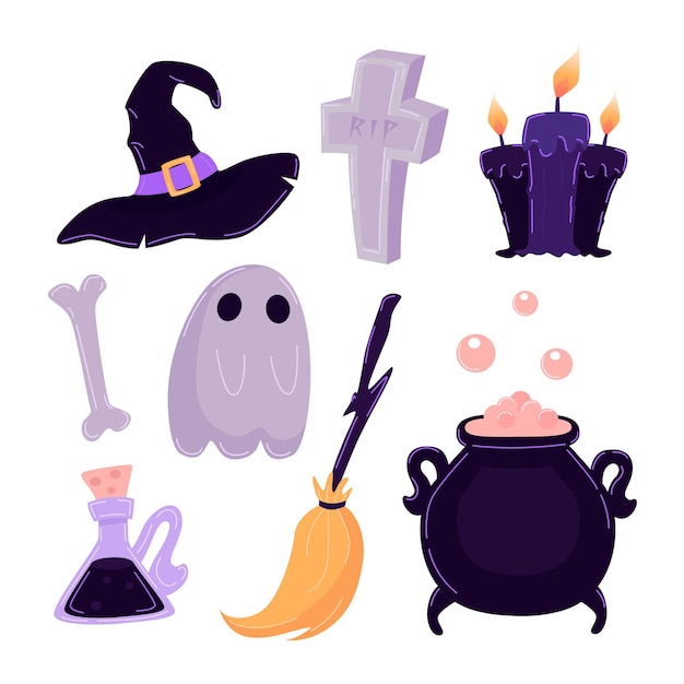 Colección de elementos de halloween