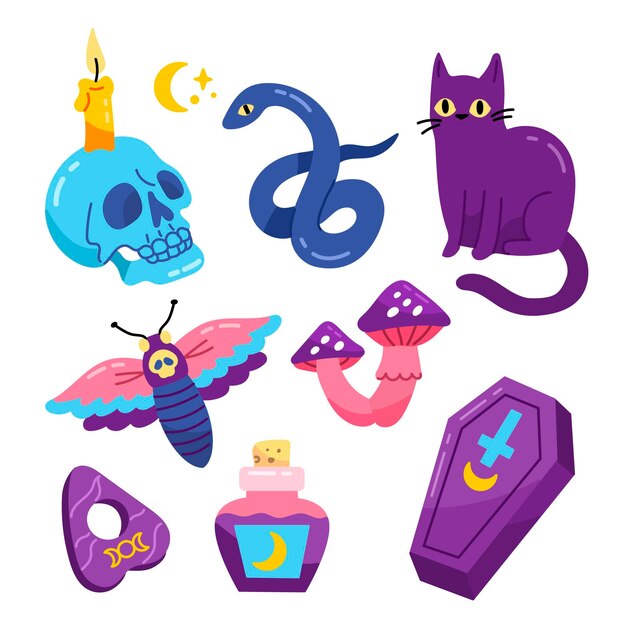 Colección de elementos de Halloween