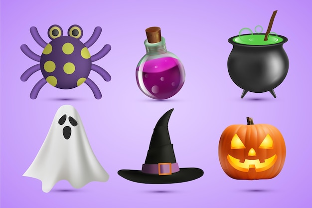 Vector gratuito colección de elementos de halloween