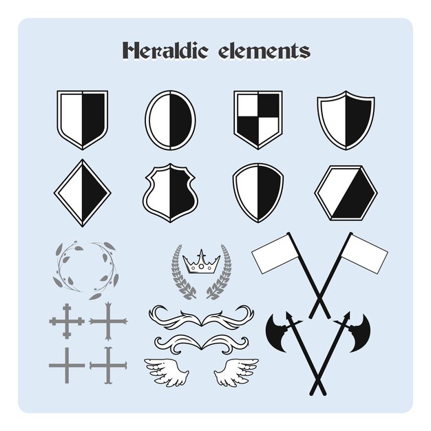 Colección de elementos heráldicos