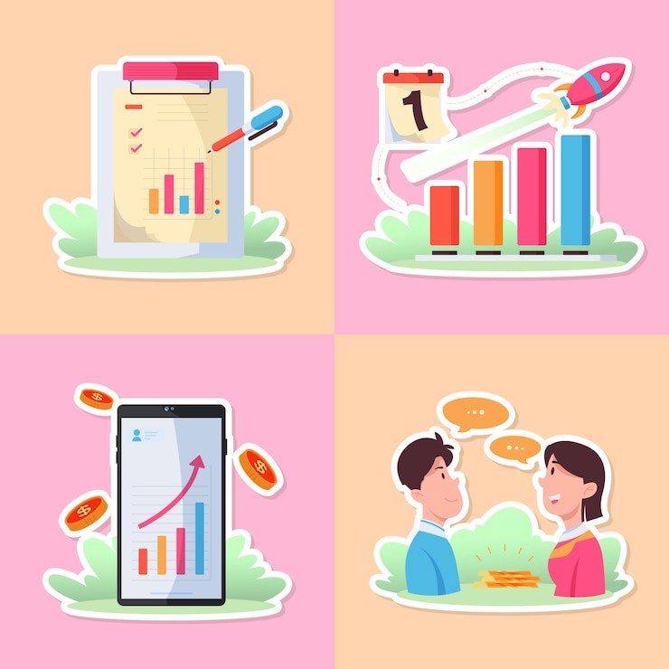 Vector gratuito colección de elementos de icono de diseño plano empresarial