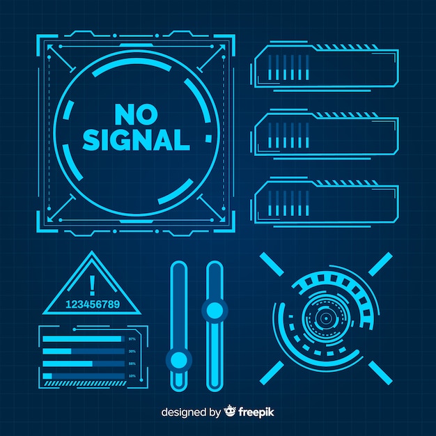 Colección elementos infografía azules futuristas