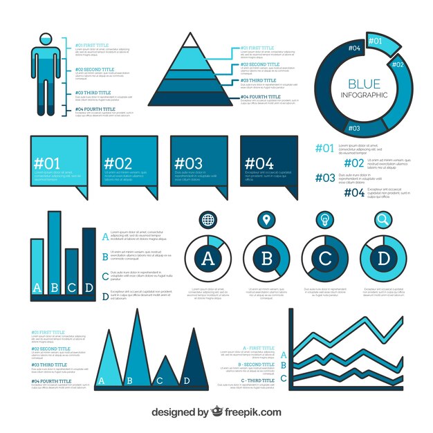 Colección de elementos de infografía coloridos en estilo plano