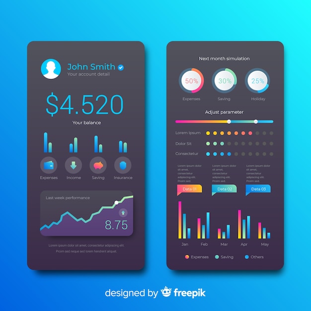 Colección de elementos de infografía con degradados