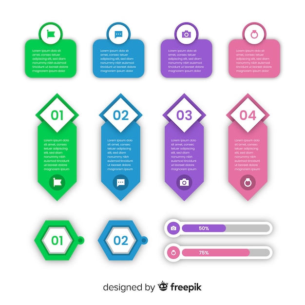 Colección elementos infografía diseño plano