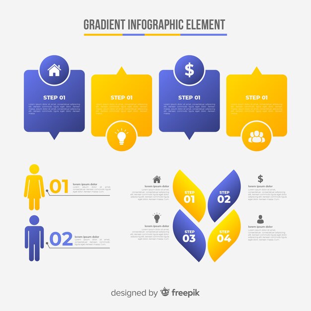 Colección elementos infografía diseño plano
