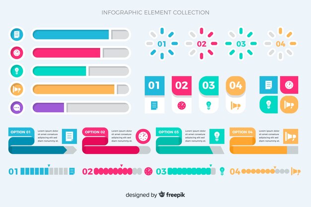 Colección de elementos de infografía de diseño plano