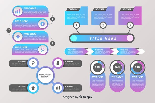 Colección de elementos de infografía de diseño plano