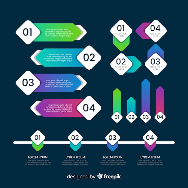 Colección elementos infografía diseño plano