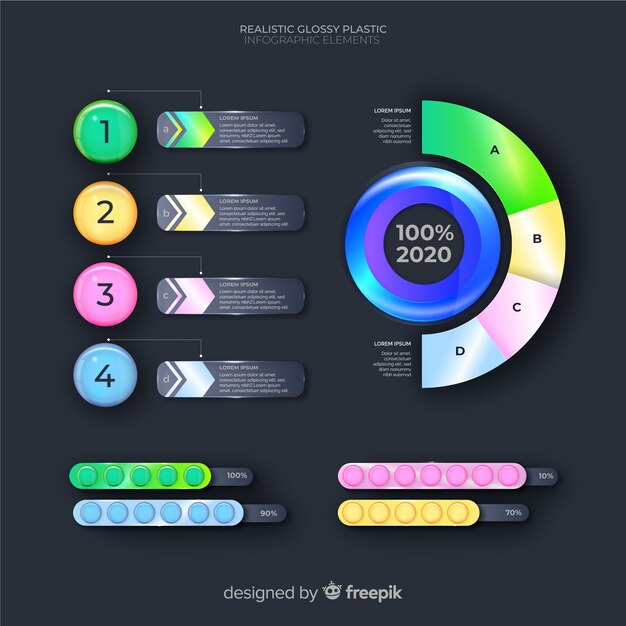 Colección elementos infografía diseño plano