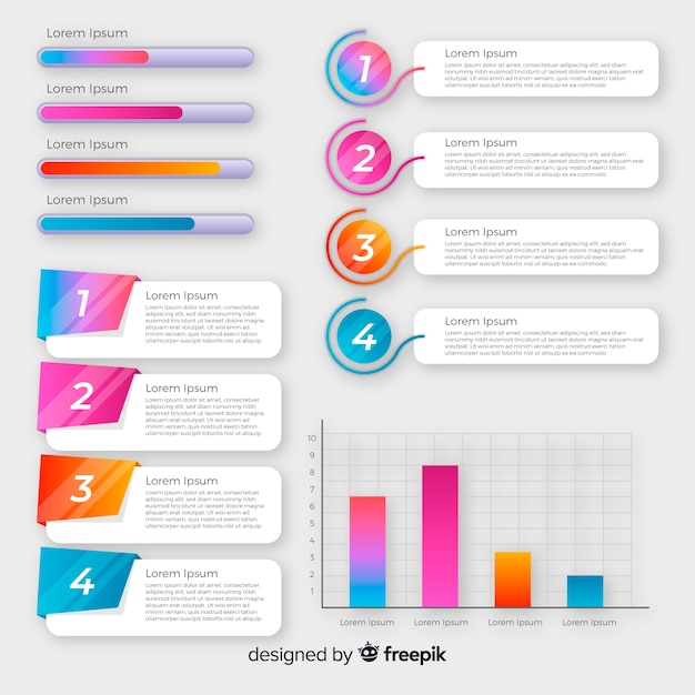 Colección elementos infografía diseño plano