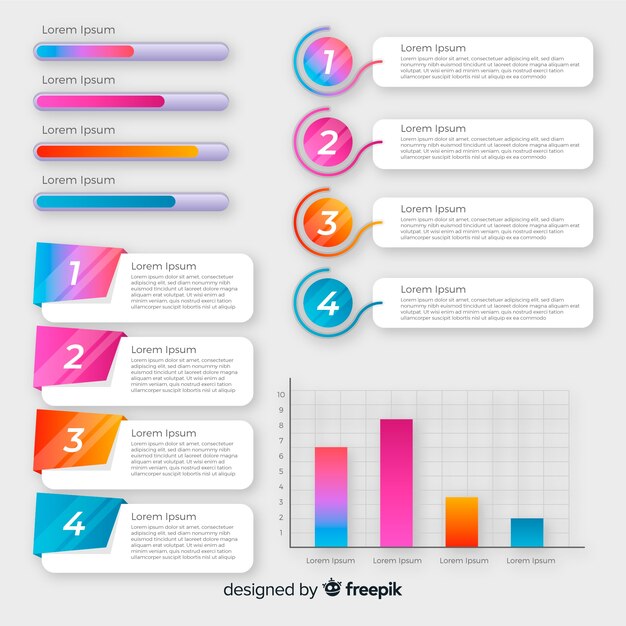 Colección elementos infografía diseño plano