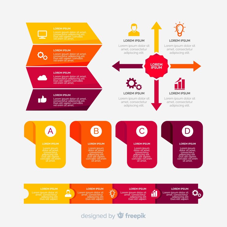 Vector gratuito colección elementos infografía diseño plano