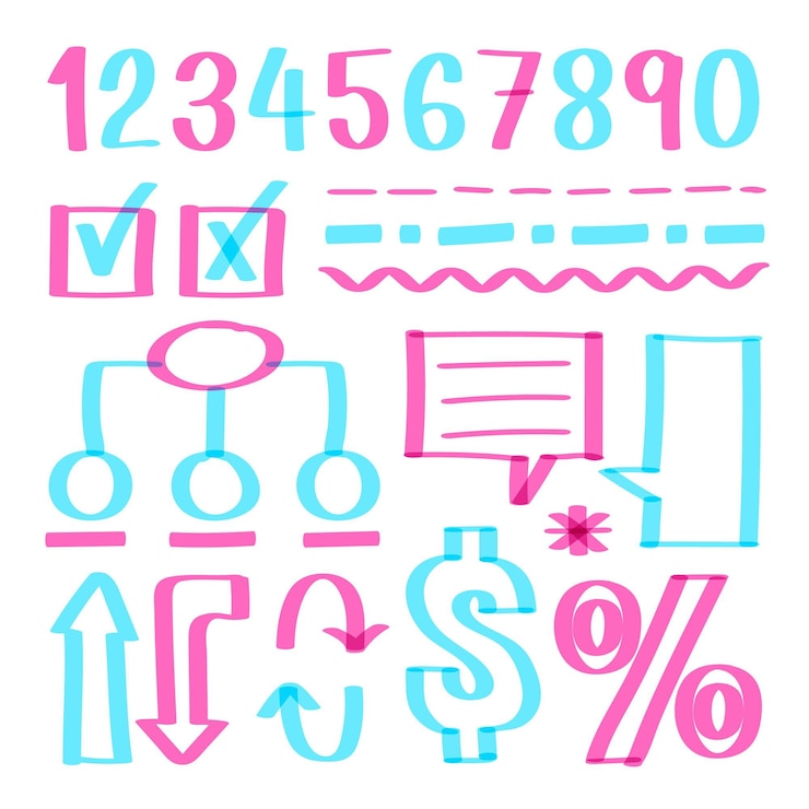 Vector gratuito colección de elementos de infografía escolar con marcadores de colores