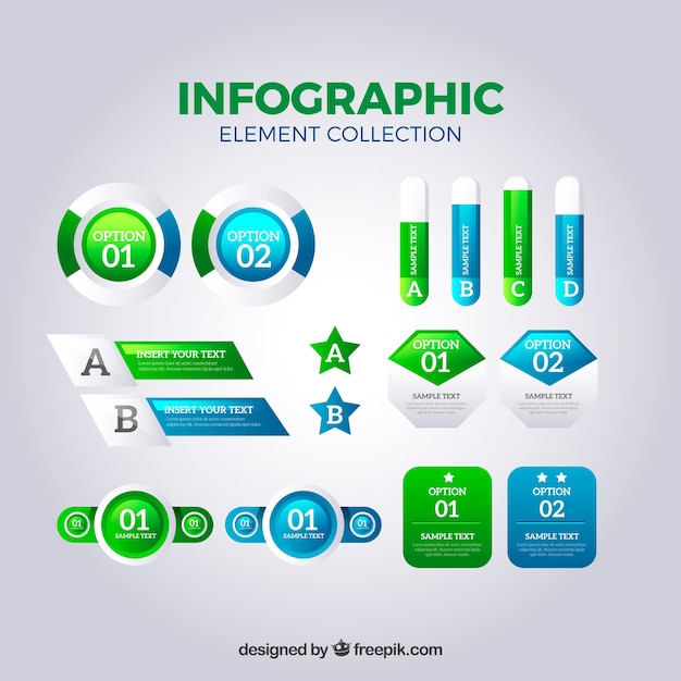 Vector gratuito colección de elementos de infografía en estilo realista