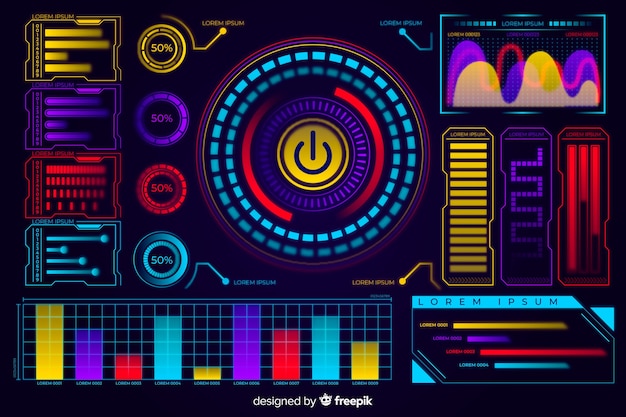 Vector gratuito colección de elementos de infografía futurista