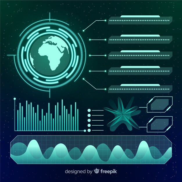 Colección de elementos infografía futuristas