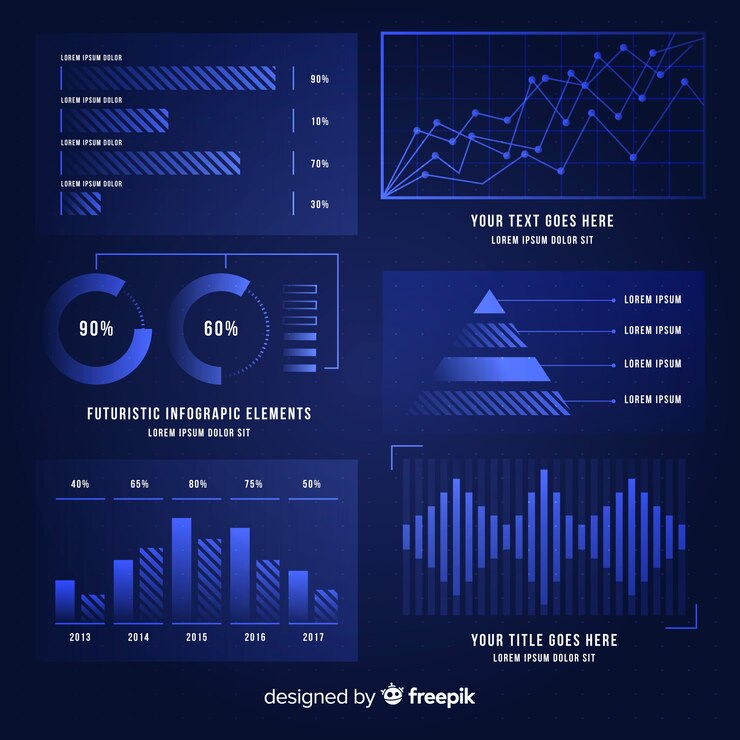 Vector gratuito colección de elementos de infografía futuristas
