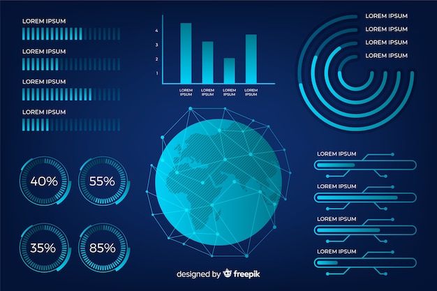 Colección de elementos de infografía futuristas