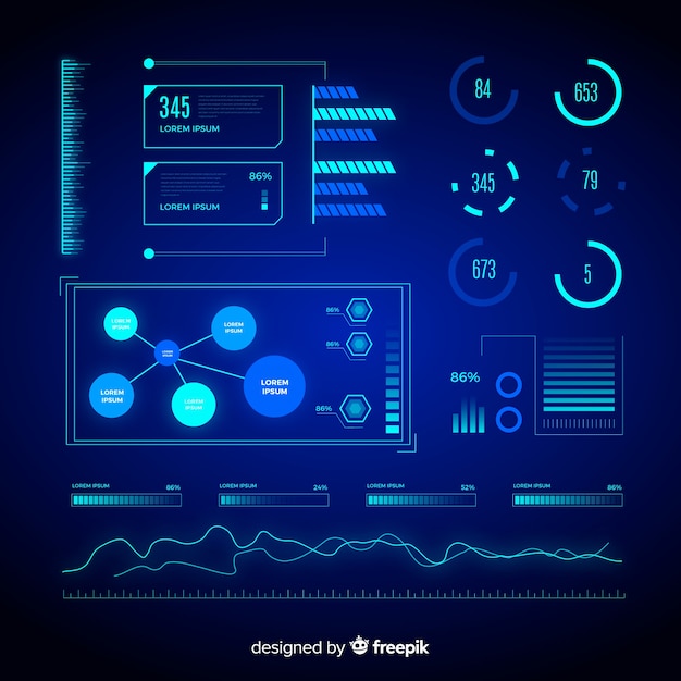 Colección de elementos de infografía futuristas