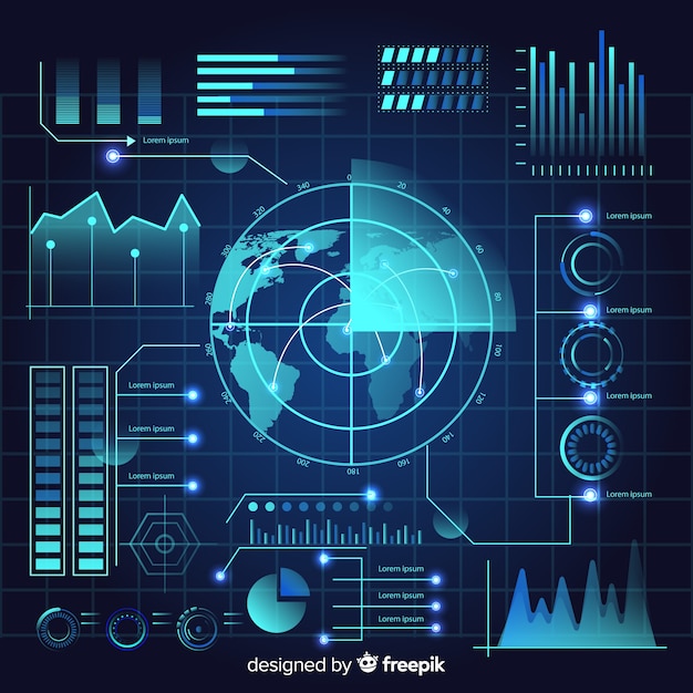 Colección de elementos de infografía futuristas