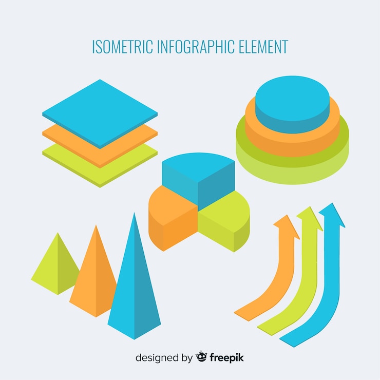 Vector gratuito colección elementos infografía isométricos