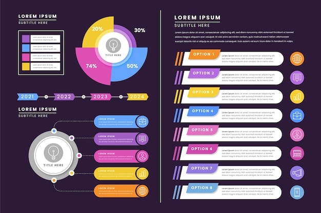 Vector gratuito colección de elementos de infografía plana