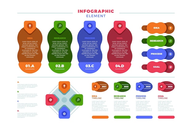 Vector gratuito colección de elementos de infografía plana