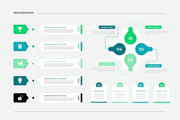 Colección de elementos de infografía plana
