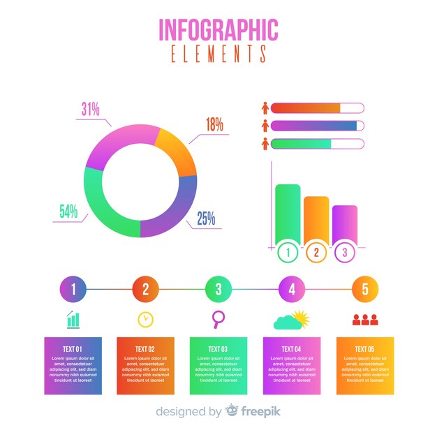 Colección elementos infografía planos