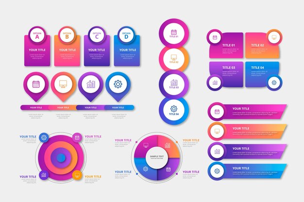 Colección de elementos de infografía realista