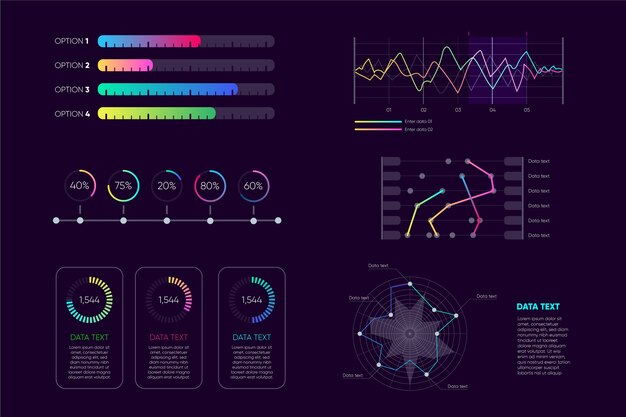 Colección de elementos de infografía del tablero