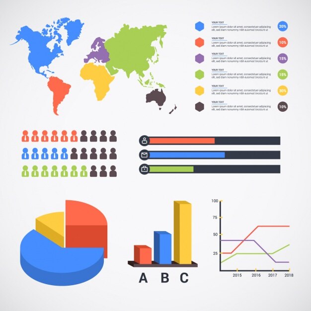 Vector gratuito colección de elementos de infografía