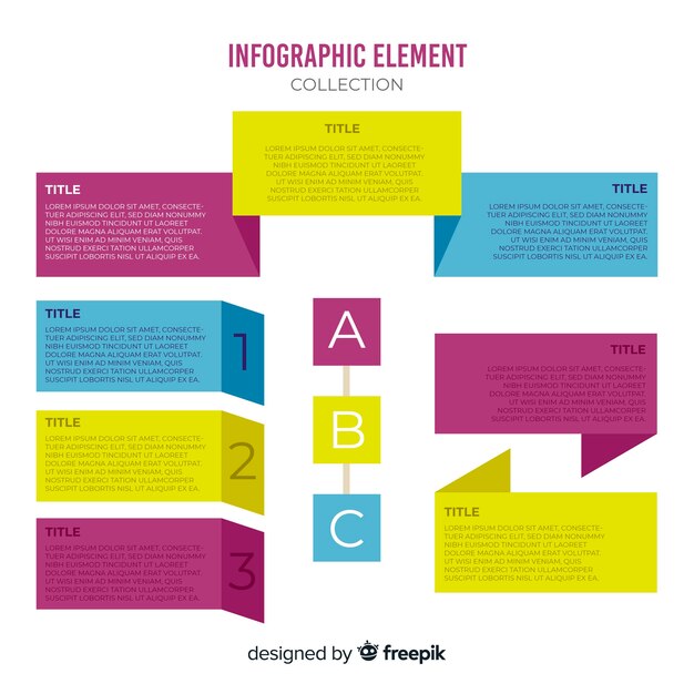 Vector gratuito colección de elementos para infografías en diseño plano