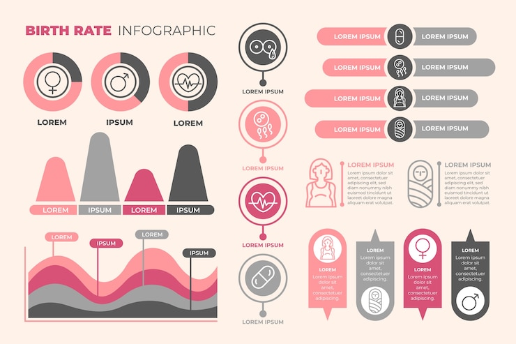 Vector gratuito colección de elementos de infografías de embarazo