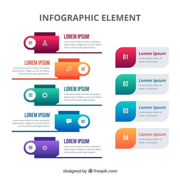 Colección de elementos infográficos coloridos en estilo plano