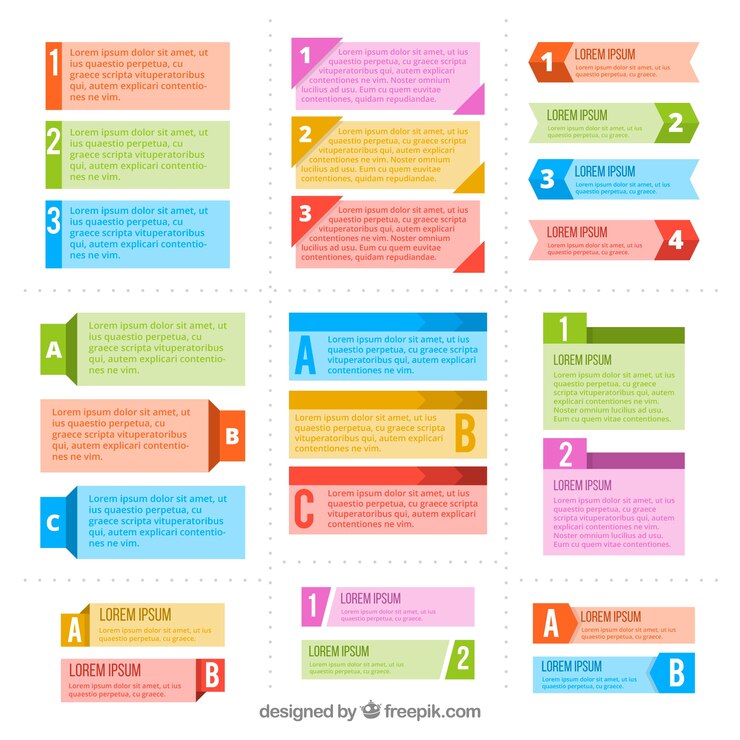 Vector gratuito colección de elementos infográficos coloridos en estilo plano