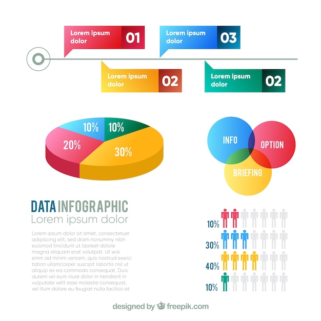 Colección de elementos infográficos coloridos en estilo plano