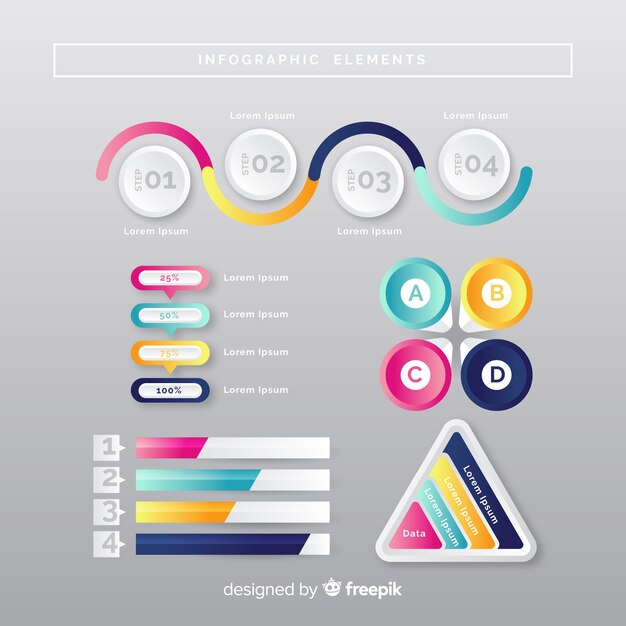 Colección de elementos infográficos coloridos