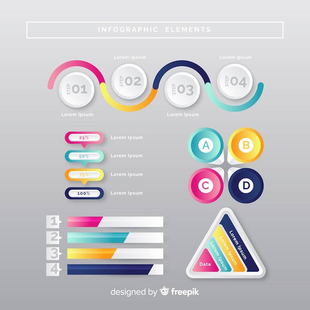 Colección de elementos infográficos coloridos